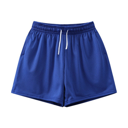 Sports Training Quarter Shorts Mens Over Knee Sports Pants Summer Training Fitness Two Layer Mesh Breathable Basketball Pants