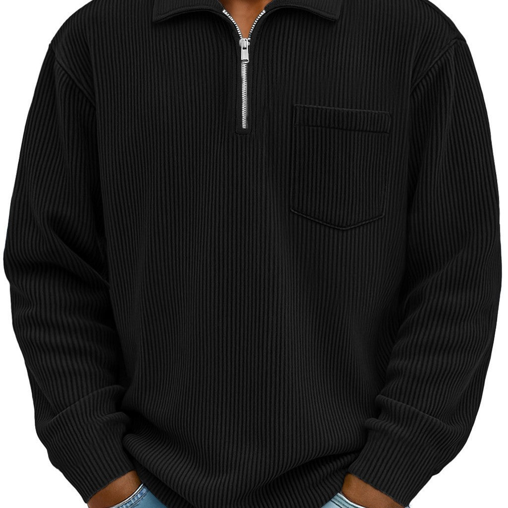 Zipper long sleeved pullover top