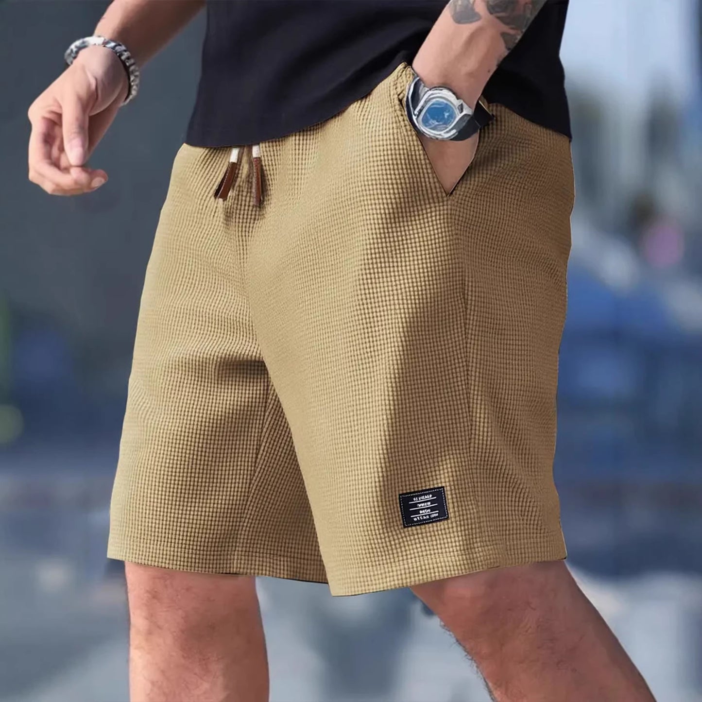 Loose men's casual sports five quarter shorts