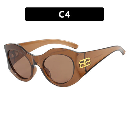 Grote montuur letter B high-end modeshow zonnebril unisex