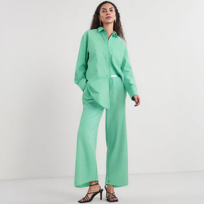 Striped Pants Sets Women's 2-piece Autumn Chic Loose Wide-leg Pants Sets Street Fashion Youth 2 Piece Sets Womens Outfits