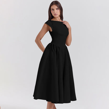 Elegant Sheer Back Cut-Out Sleeveless Fitted Dress