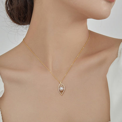 Hoogwaardige blad-parelketting voor dames