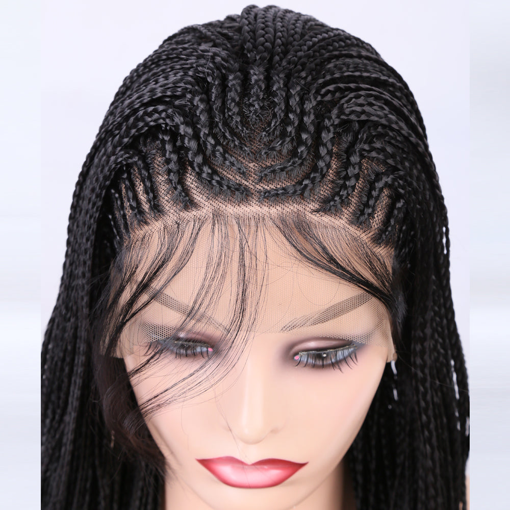 Gevlochten lace wig