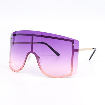 Oversized luxe designer zonnebril met kleurverloop voor dames