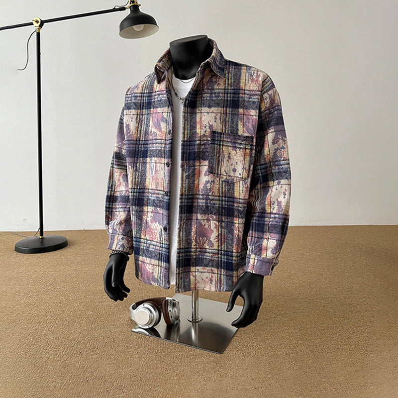 Loose long sleeved versatile tie dye men's long sleeved jacket