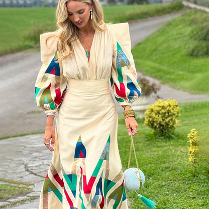 Fashionable Printed Design Dress Set for Women