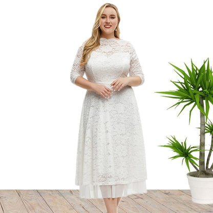 Plus Size Large Women's New Lace Evening Dress High Quality Dress