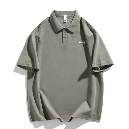 Short sleeved lapel loose T-shirt for men summer