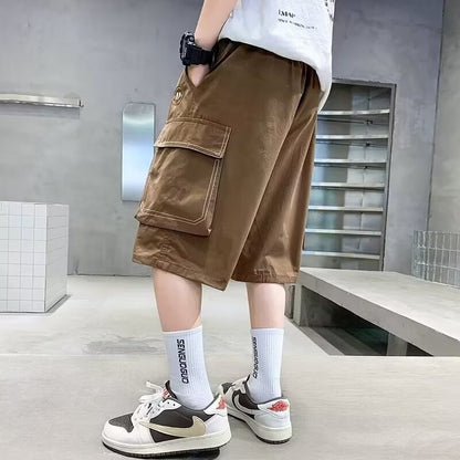 Boy's Cargo Shorts, Casual Mid-Length Pants for Kids