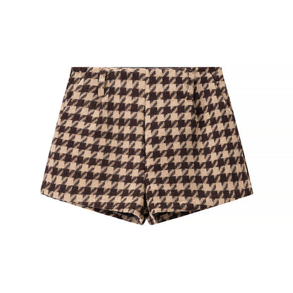 Xiaoxiangfeng plaid top+shorts set