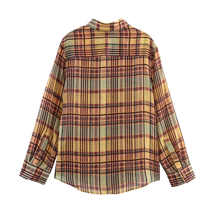 Top linen checkered shirt