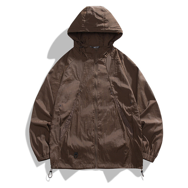 Hooded Sun Protection Jacket for Men Thin Loose Sunscreen Clothing
