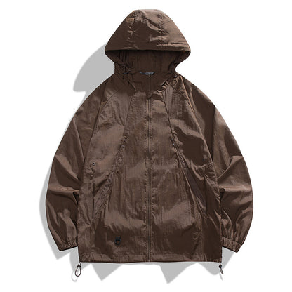 Hooded Sun Protection Jacket for Men Thin Loose Sunscreen Clothing