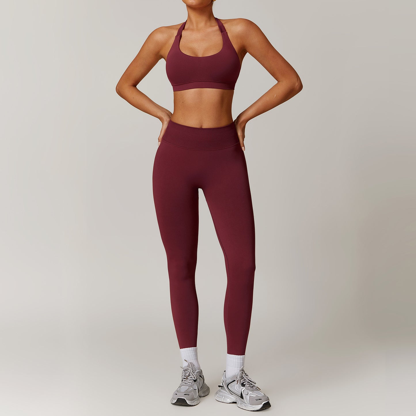 Yoga-set met halter-BH en legging