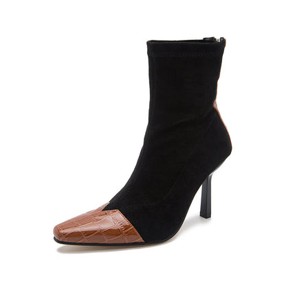 Women's Shoes With Pointy Toes And Thin Heels Short Boots New Style Pointy Toes Boots In Autumn And Winter High Heels And Thin Boots