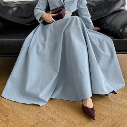 Europese en Amerikaanse mode-elegantie veelzijdige hoogwaardige lange rok