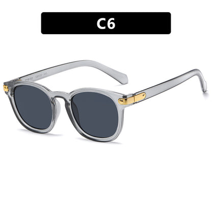 Retro round frame sunglasses for men, new ins sunscreen street photography, personalized and fashionable sunglasses