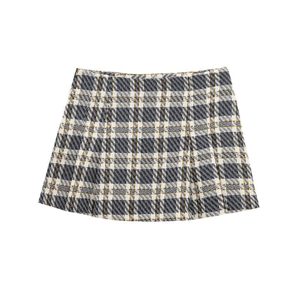 Women's Clothing Plaid Tank Top + Short Skirt