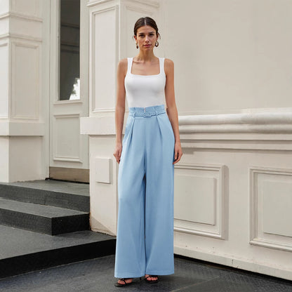 Wrinkled waist cinched pants