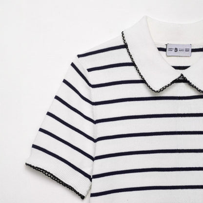 Versatile collar casual knitted top