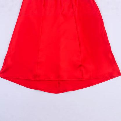Silk textured lingerie style backless camisole dress