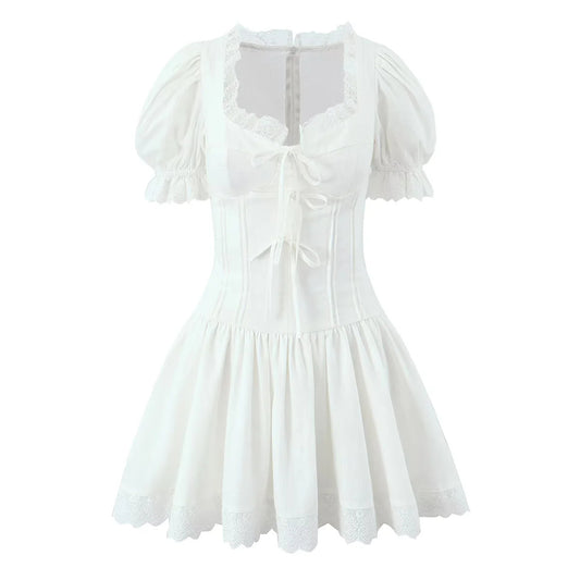 Lace lace bow dress