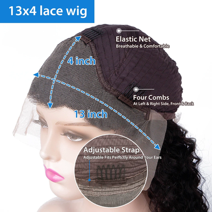 Lace wig van steil mensenhaar met een dichtheid van 200%