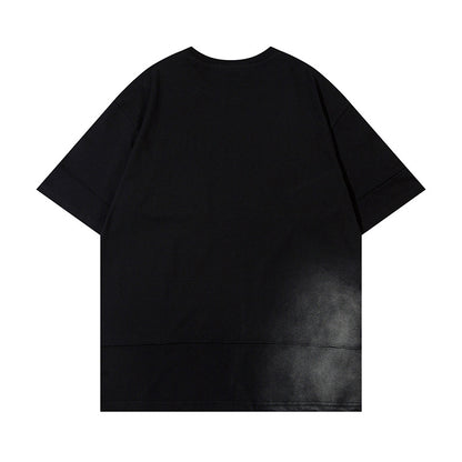 Washed oversized unisex T-shirt met korte mouwen