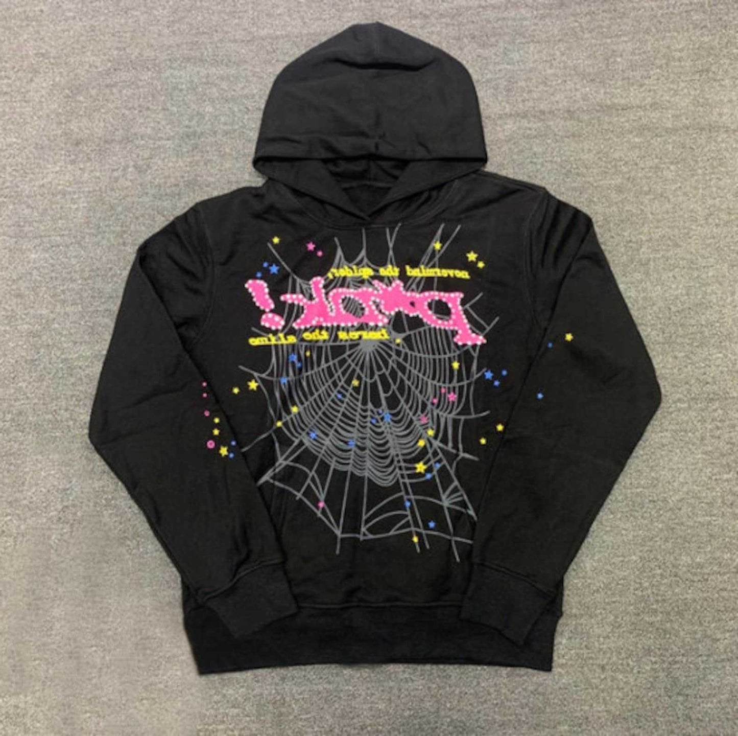 Style Hooded Sweatshirt with Pattern, Unisex Hip Hop Sports Shirt, Casual Spider Web Loose Harajuku Pullover