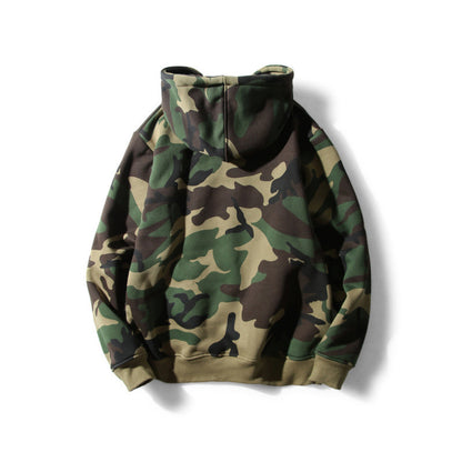 Camouflage hoodie loose hooded long sleeved jacket
