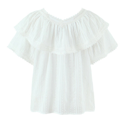 Lace lace loose top shirt