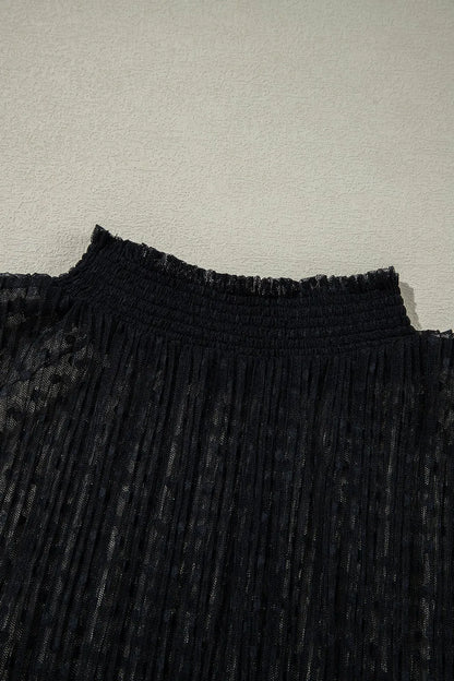 Transparante blouse met col en lange mouwen