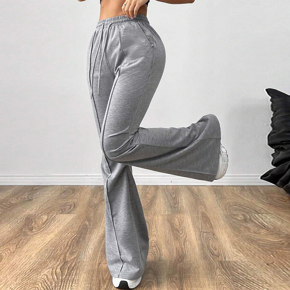 European and American simple and versatile commuter casual trousers wide-leg trousers