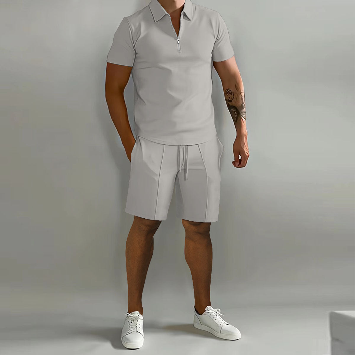 Polo casual loose short sleeved shorts sports suit