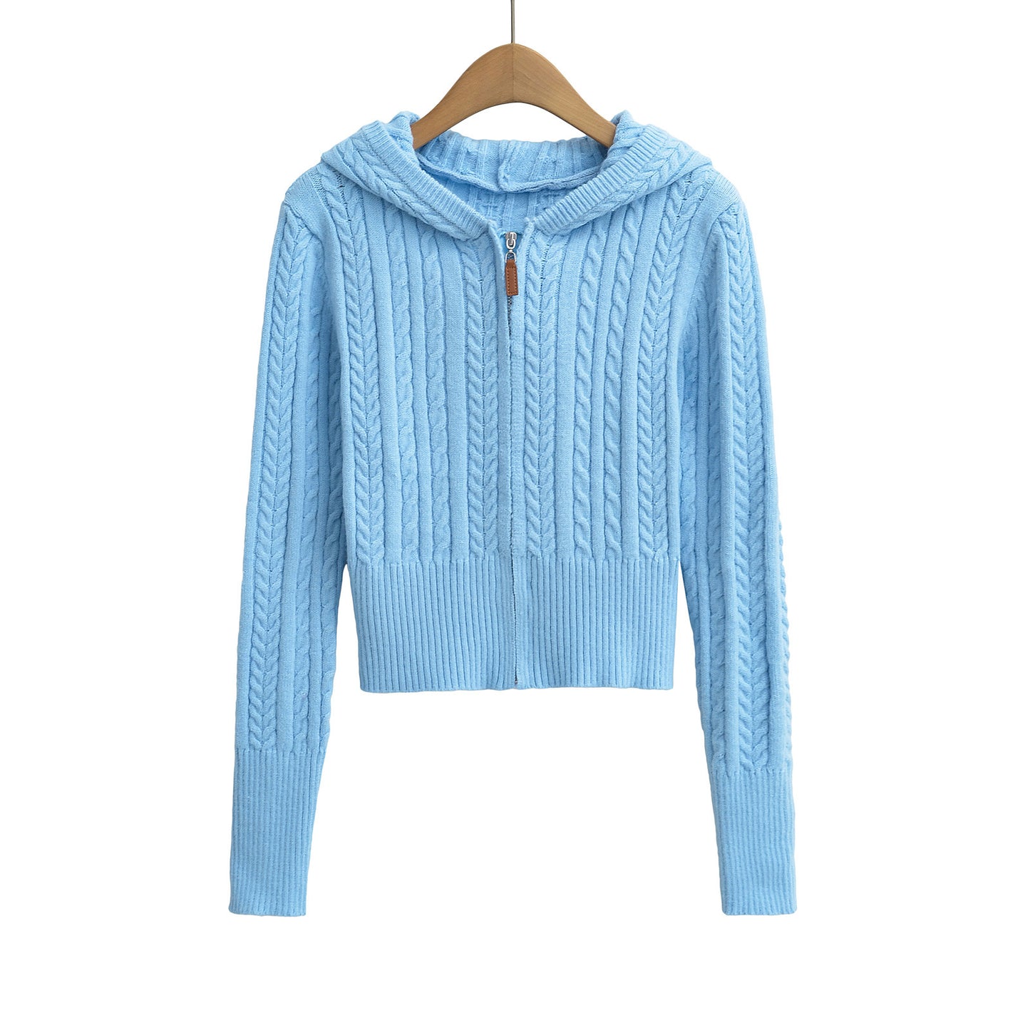 Vest met capuchon en lange mouwen en ritssluiting
