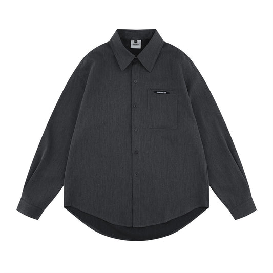 Loose solid color long sleeved shirt