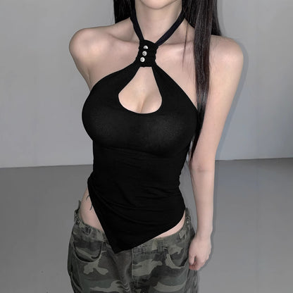 Street Style Irregular Strapless Tank Top for Women Versatile Back Top