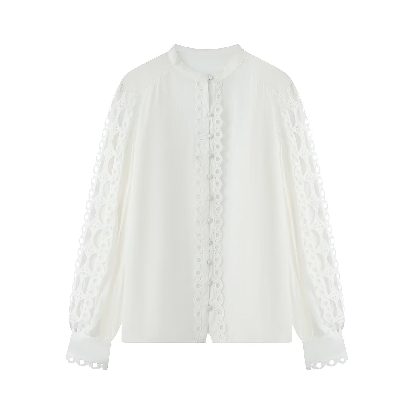 Lace trimmed shirt top