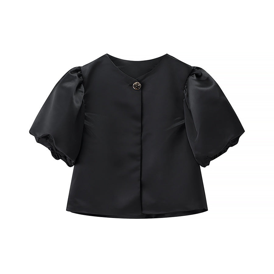 Women's Fashion Casual Bubble Sleeve Blouse