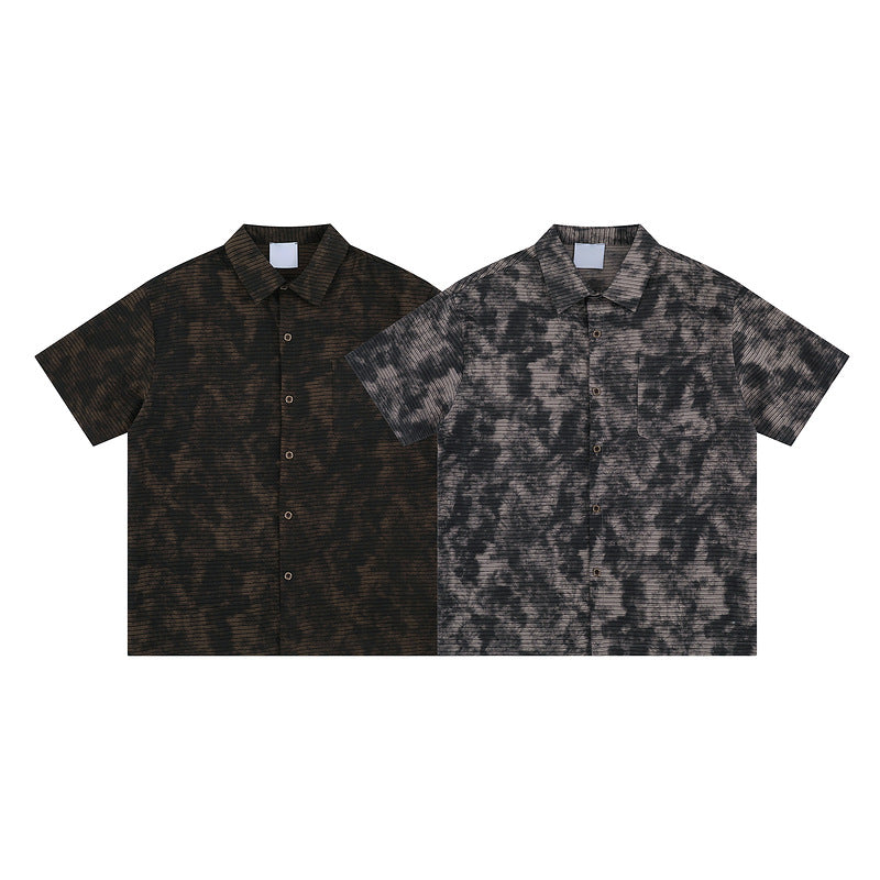 Loose Printed Shirt Men's Retro Casual Simple Handsome Trendy
