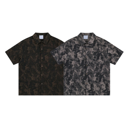 Loose Printed Shirt Men's Retro Casual Simple Handsome Trendy