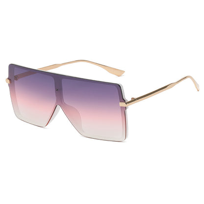New Fashion One-Piece Square Sunglasses Women's Trendy Gradient Sunglasses Ins Style Trendy Sunglasses Men