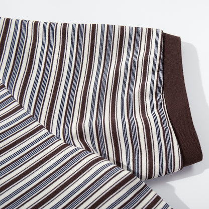 Striped short sleeved polo shirt