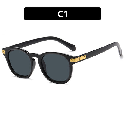 Retro round frame sunglasses for men, new ins sunscreen street photography, personalized and fashionable sunglasses
