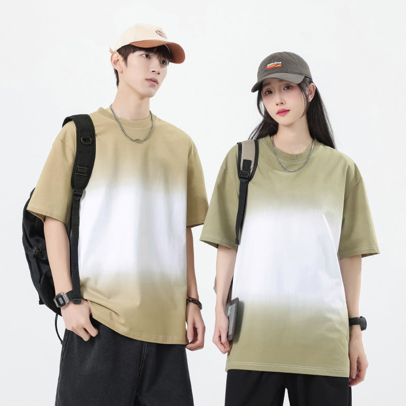 Gradient short sleeved men's T-shirt for summer