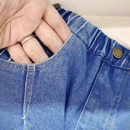 Kids Denim Pants Mid to Large Size Casual Long Pants Trendy