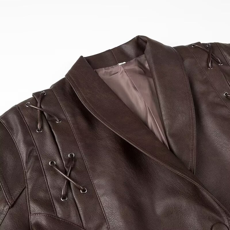 Coffee brown leather jacket