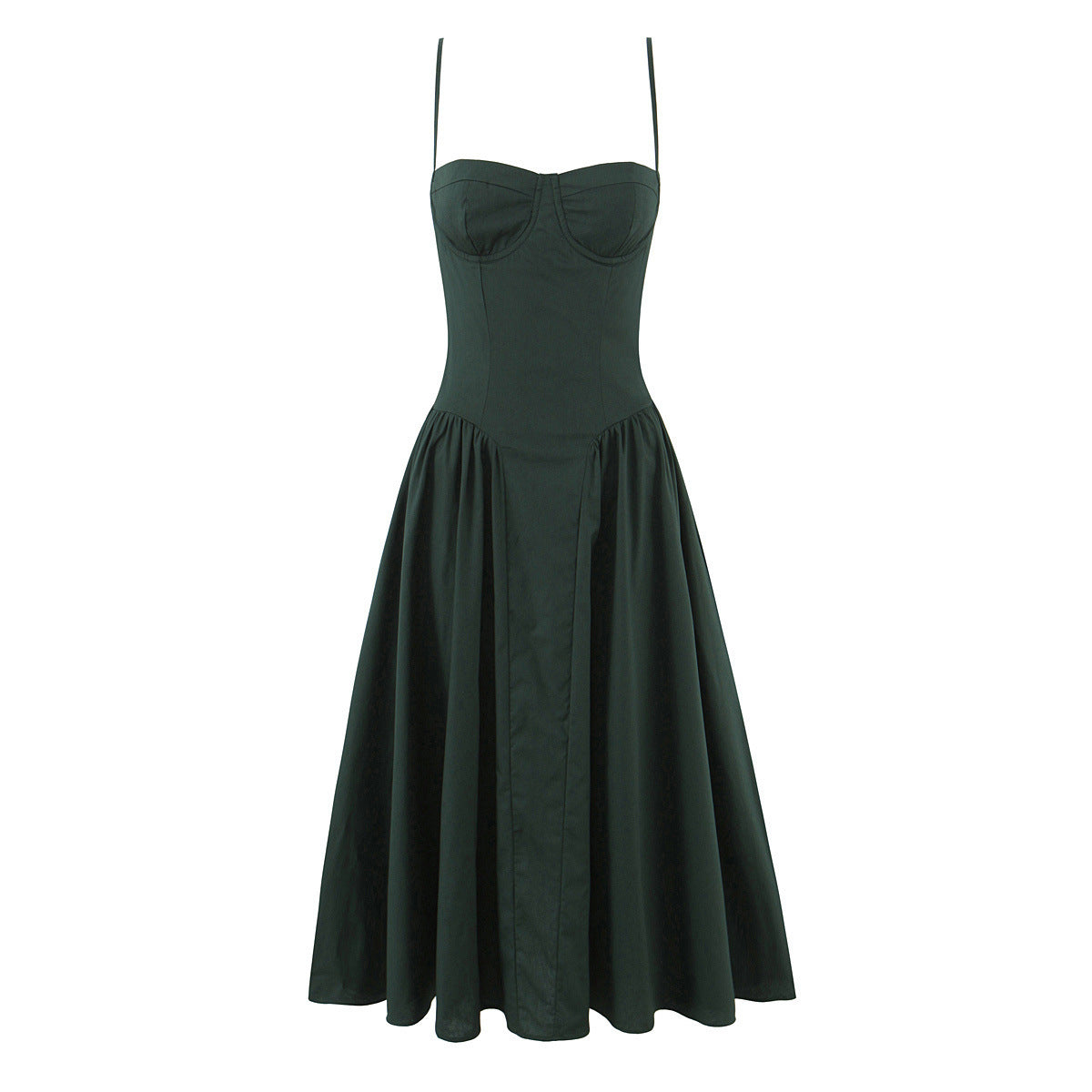 Christmas red three-dimensional steel ring pleated dress