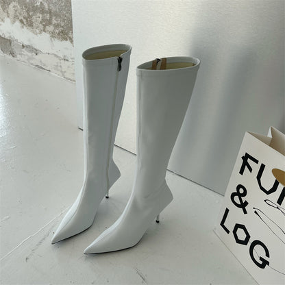 Autumn New Women's Boots Fashion Temperament Colorful Pointed Long Boots Slim Heels High Heels Boots